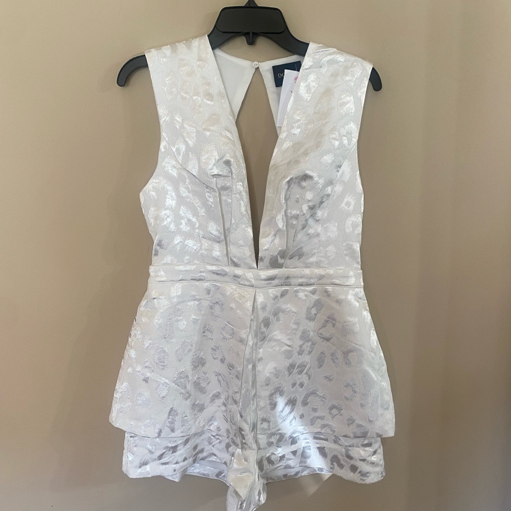 DO+BE Elegant White Jumpsuit Romper Bride Wedding Beach Bachelorette Shower
